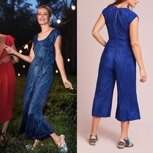Anthropologie Maeve Sonata Jumpsuit in Blue Size 8 NWT $138